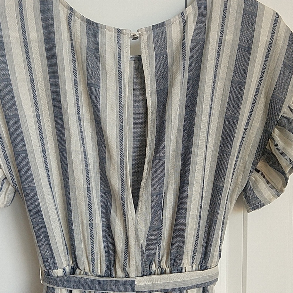 June & Hudson stripe ruffle sleeve jumpsuit - Picture 6 of 6